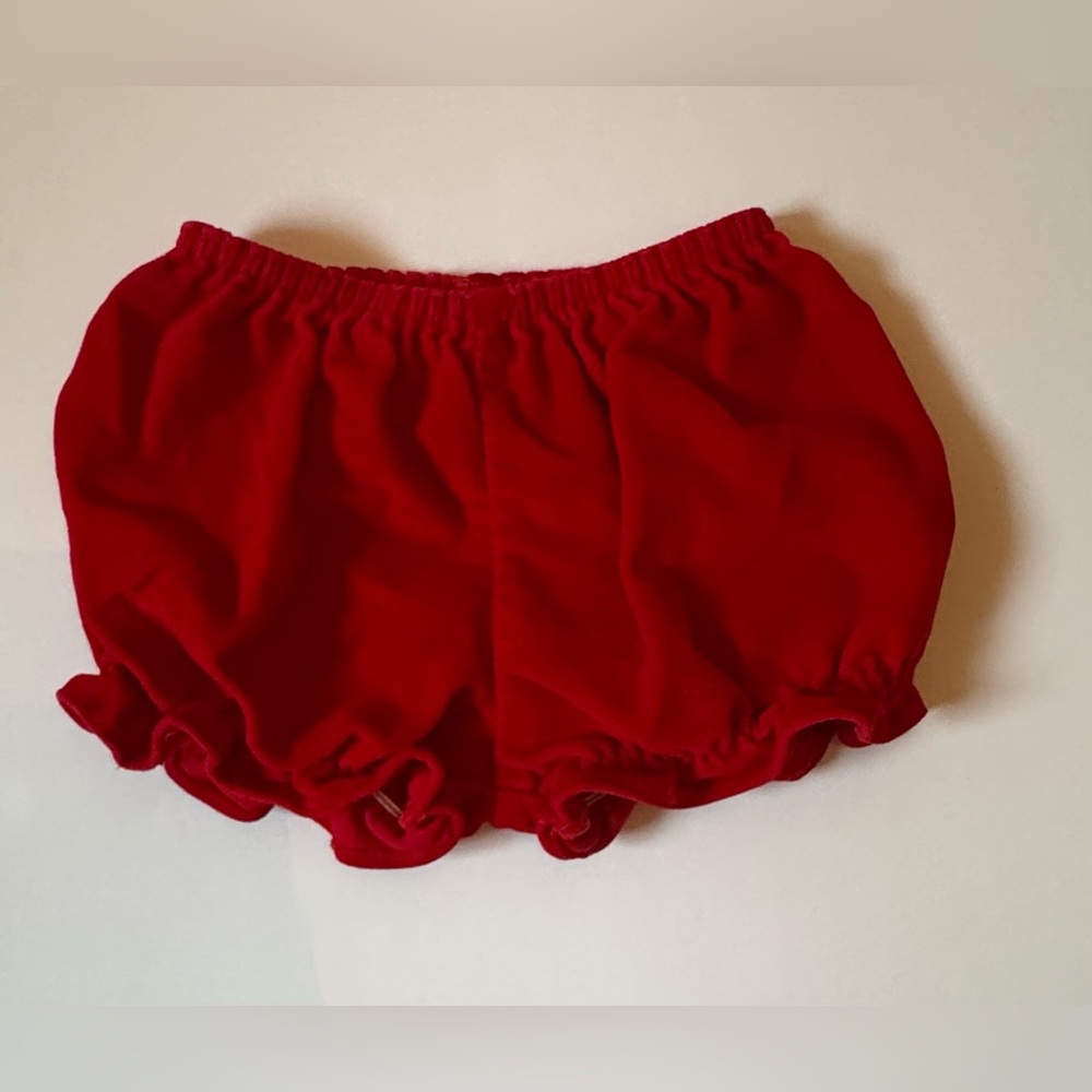 Vintage Alexis Red Velvet Bubble Bloomers 6-9M EUC Made in USA